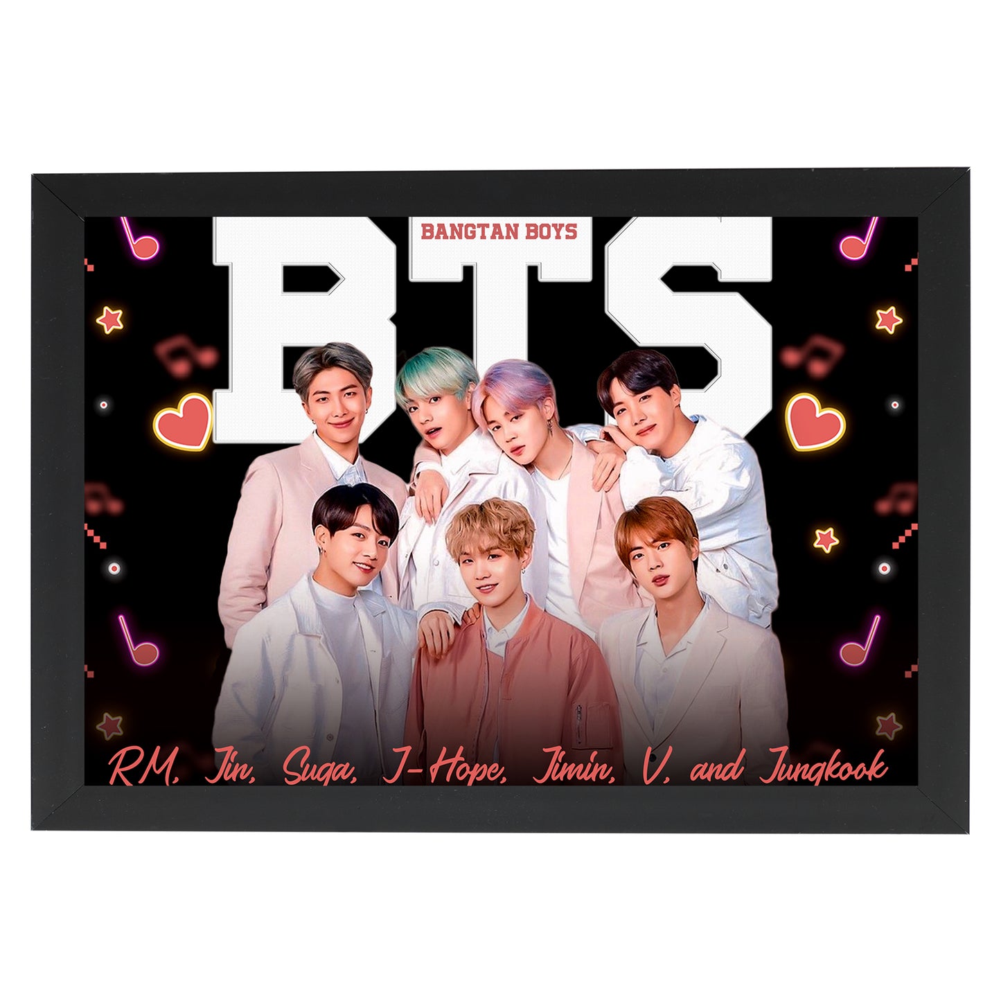 Unbounded Company BTS Bangtan Boys Digital Reprint 13 inch x 9.5 inch Painting (With Frame)