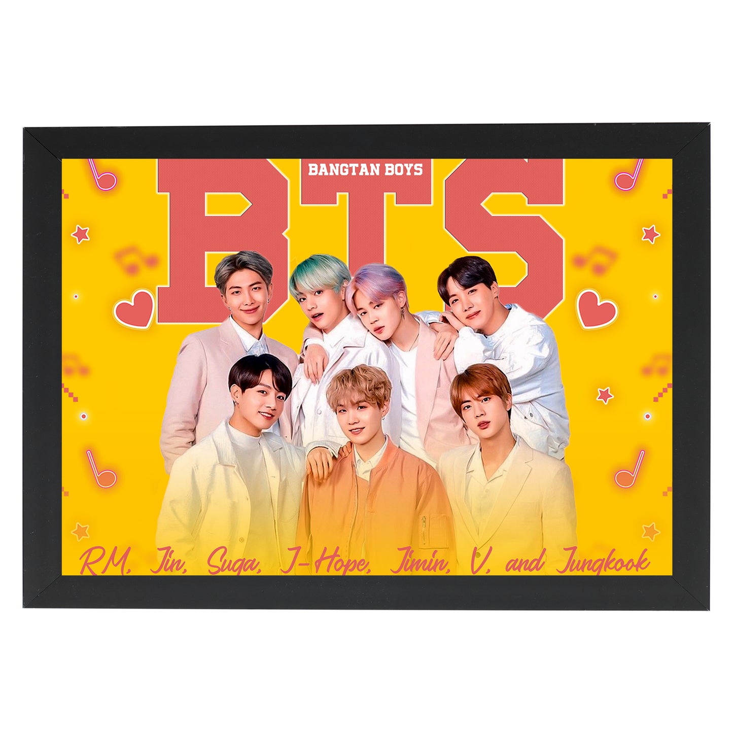 Unbounded Company BTS Bangtan Boys Digital Reprint 13 inch x 9.5 inch Painting (With Frame)