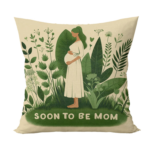 Unbounded Company Soon to Be Mom Printed Cushions Cover With Filler  (12x12 Inches)