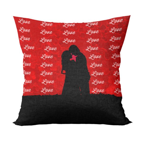 Couple in Love Printed Gift Set of Ceramic Mug (330 Ml) Bundled with Cushion Cover ("12X12") with Filler - Image 2