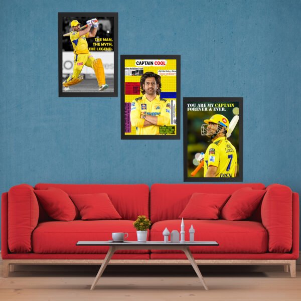 The Dhoni Trilogy Digital Reprint Paintings, Set of 3 (With Frame) - Image 6