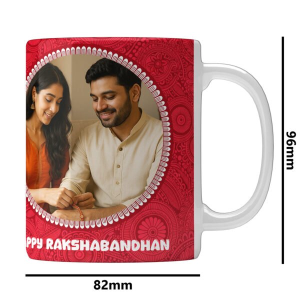 Customized Rakshabandhan Gift Set – Cushion, Mug, Keychain, Rakhi & Roli-Chawal Combo - Image 3